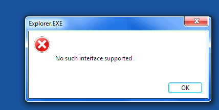 A way to get “No Such Interface Supported” Error fixed - Malware Complaints