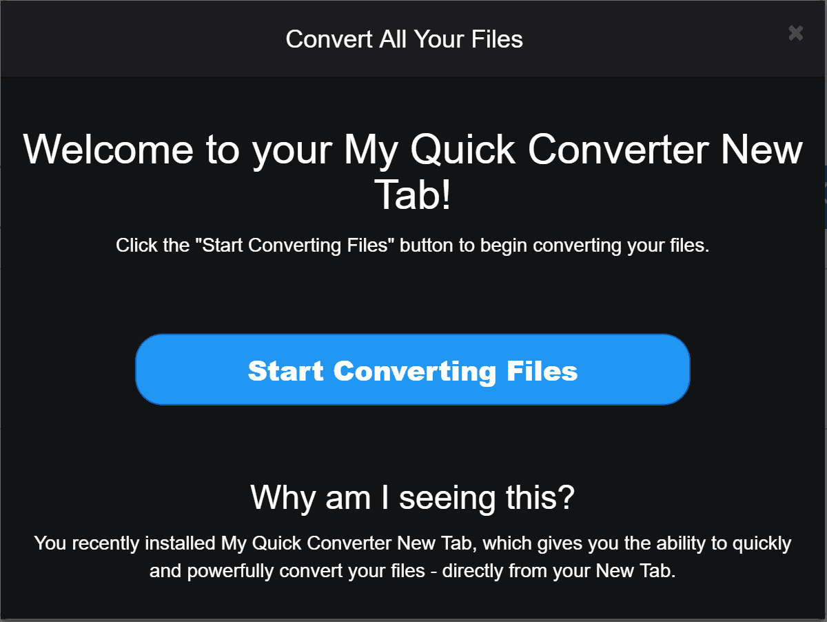 My Quick Converter ads Malware