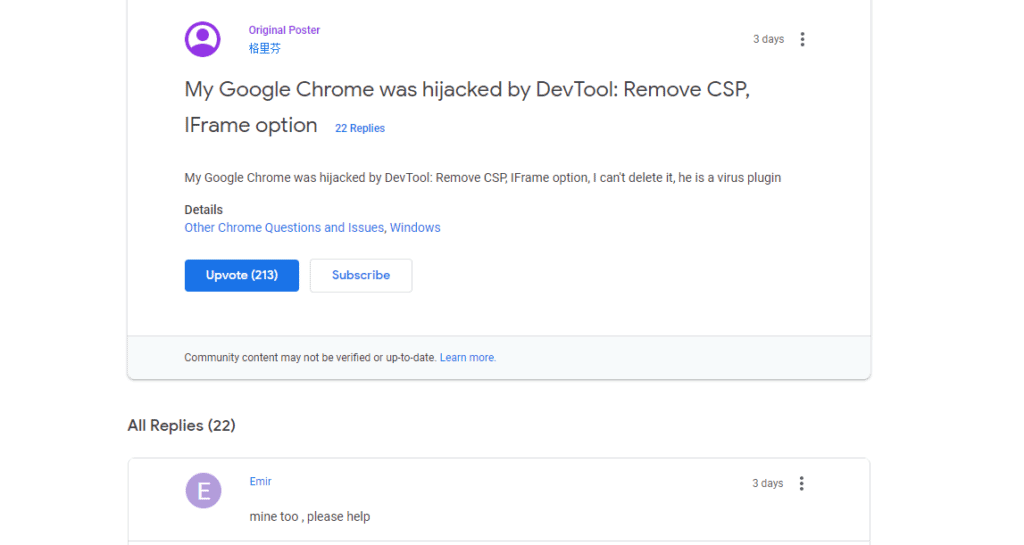 DevTool: Remove CSP, IFrame option Virus