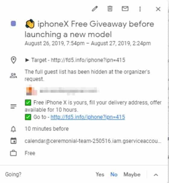 Remove iPhone X Calendar Spam Malware Complaints