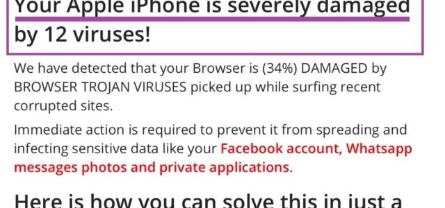 Remove Your iPhone is Severely Damaged Virus