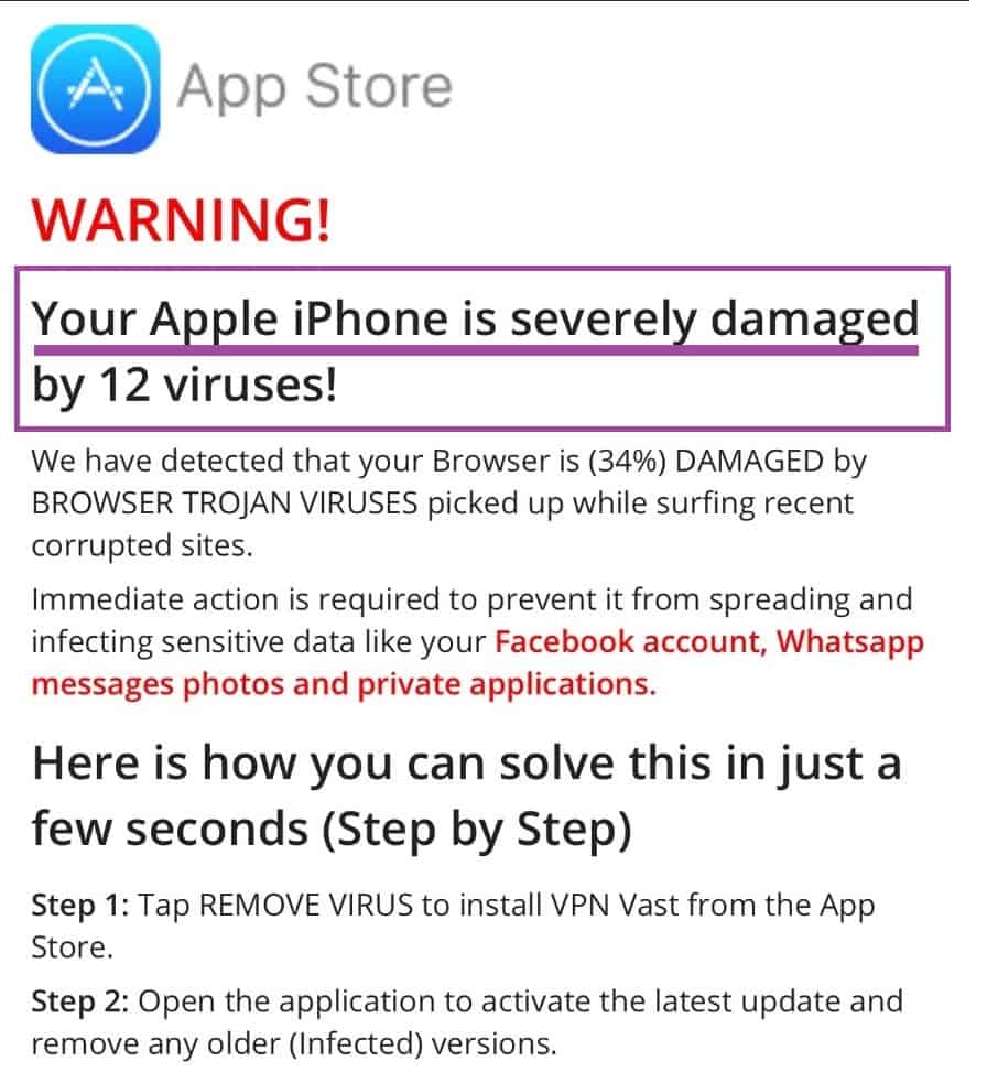 your iphone damaged Virus