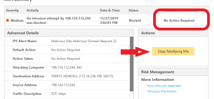 was ist malicious domain request 22