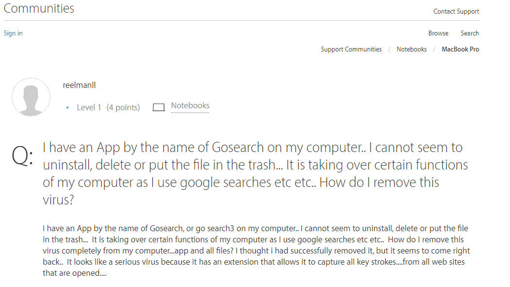 Remove GoSearch [Mac Virus]
